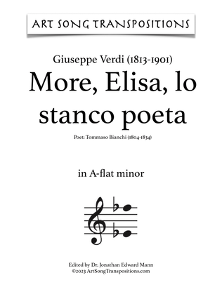 VERDI: More, Elisa, lo stanco poeta (transposed to A-flat minor)