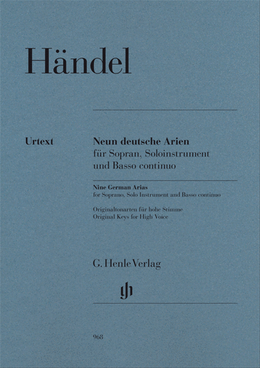 9 German Arias for Soprano, Solo Instrument and Basso Continuo Soprano Voice scores gallery preview page 1