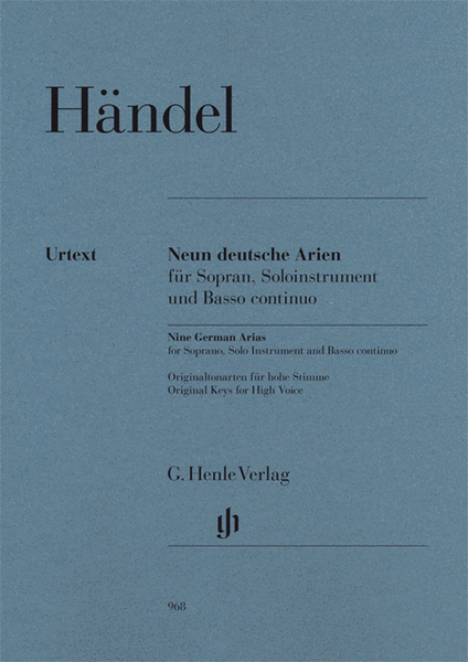 9 German Arias for Soprano, Solo Instrument and Basso Continuo