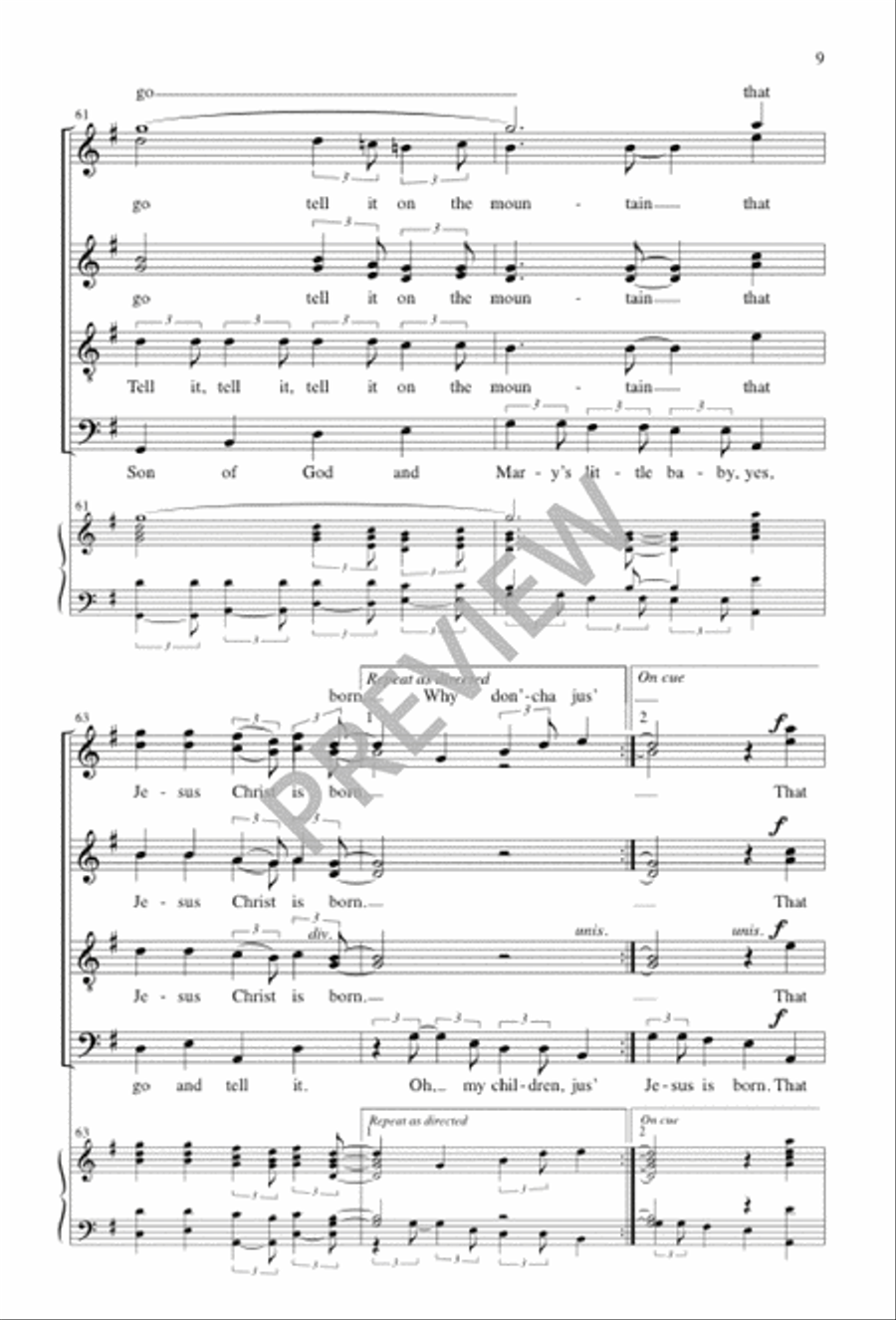 Go Tell It on the Mountain Divisi scores gallery preview page 10