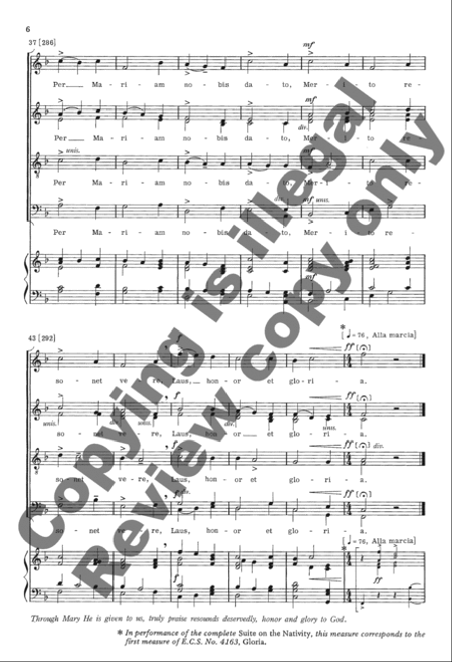 Quem Pastores Laudavere 4-Part scores gallery preview page 5