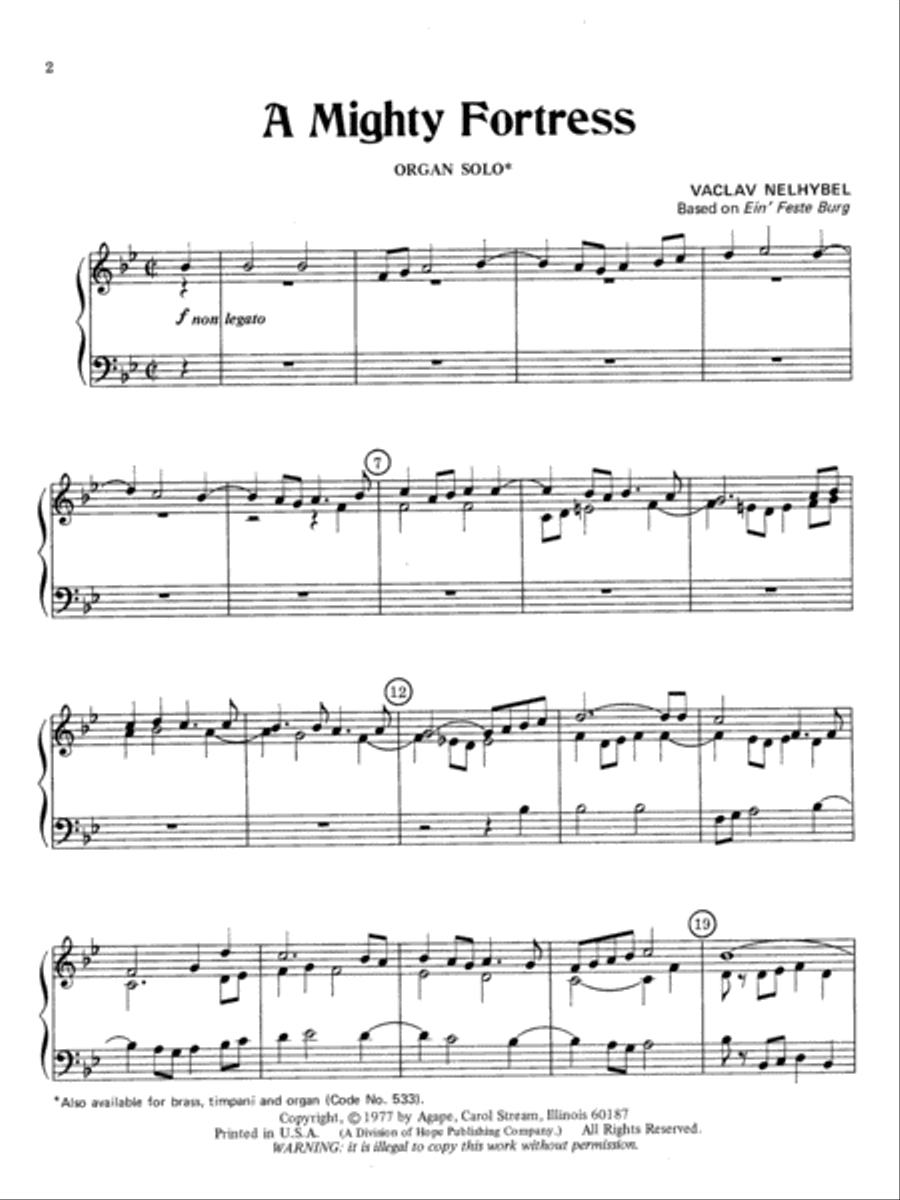 A Mighty Fortress A Mighty Fortress Organ Solo scores gallery preview page 2