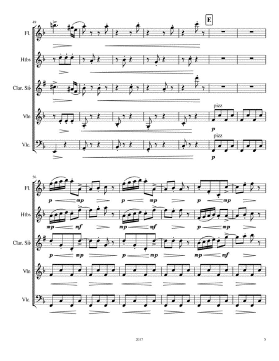 Spinning Song Small Ensemble scores gallery preview page 5