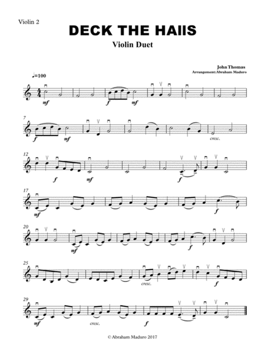 4 Traditional Christmas Arrangements for Violin Duet Volume 2 image number null