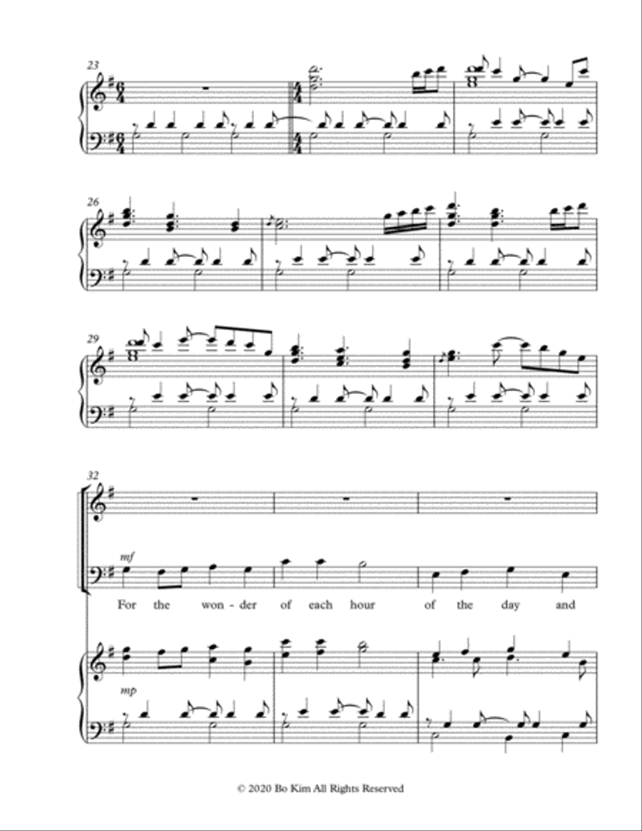 For The Beauty Of The Earth (Hymn of Grateful Praise) 4-Part scores gallery preview page 4