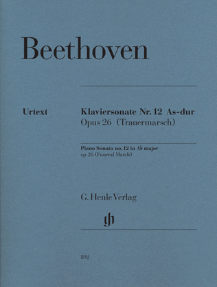 Book cover for Piano Sonata No. 12 in A-flat Major, Op. 26 (Funeral March)
