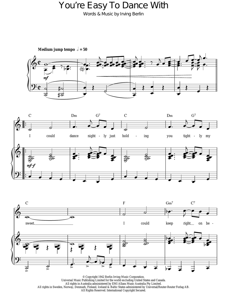 You're Easy To Dance With Guitar scores gallery preview page 1