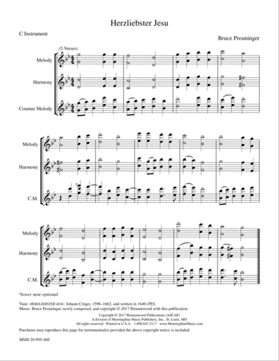 Herzliebster Jesu Herzliebster Jesu Piano and Keyboard scores gallery preview page 1