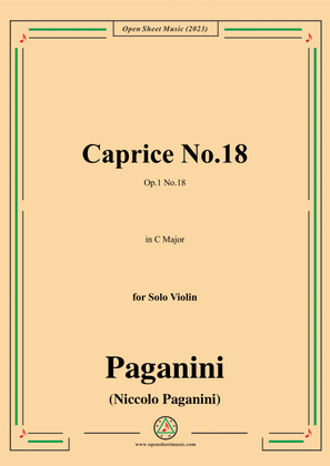 Paganini-Caprice No.18,Op.1 No.18,in C Major,for Solo Violin