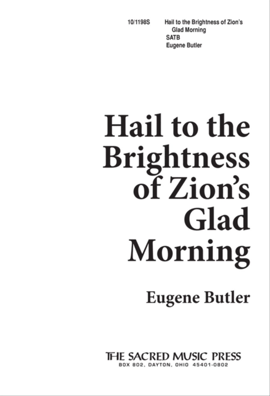 Hail to the Brightness of Zion's Glad Morning 4-Part scores gallery preview page 1