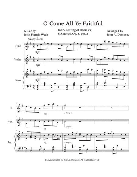 O Come All Ye Faithful (Trio for Flute, Violin and Piano) image number null