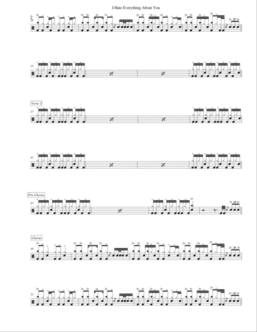 I Hate Everything About You Drum Set scores gallery preview page 2