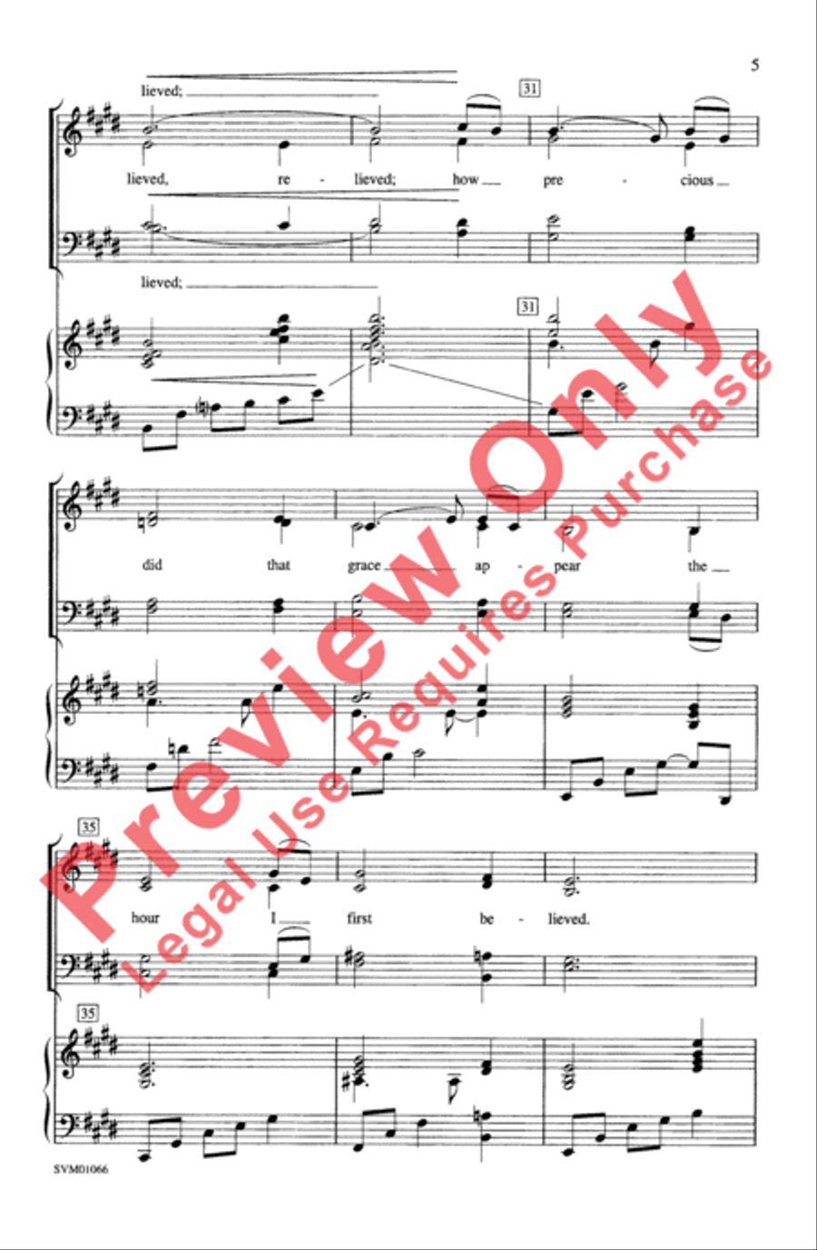 Amazing Grace 4-Part scores gallery preview page 5