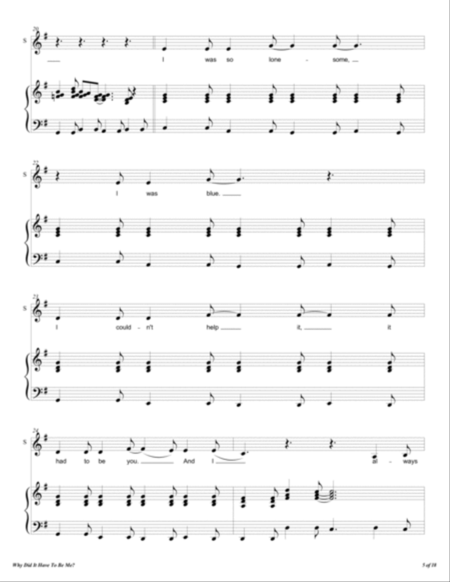 Why Did It Have To Be Me? 4-Part scores gallery preview page 6