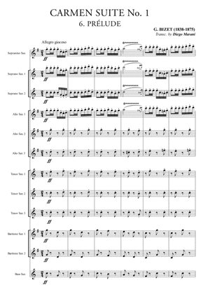 Prelude from "Carmen Suite" for Saxophone Ensemble