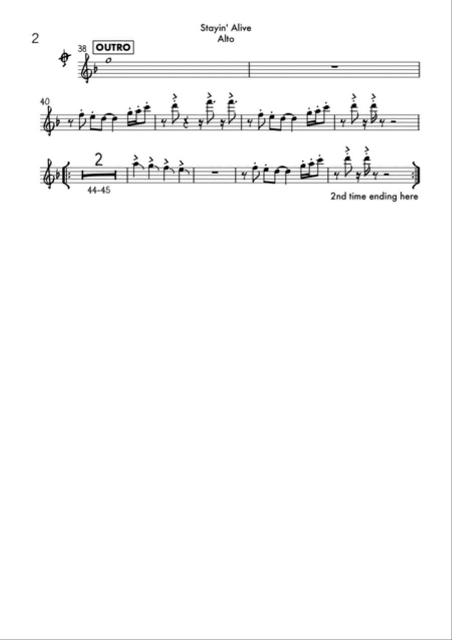 Stayin' Alive Tenor Saxophone scores gallery preview page 6