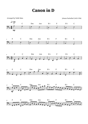 Book cover for Canon in D - Tuba Solo (+CHORDS)