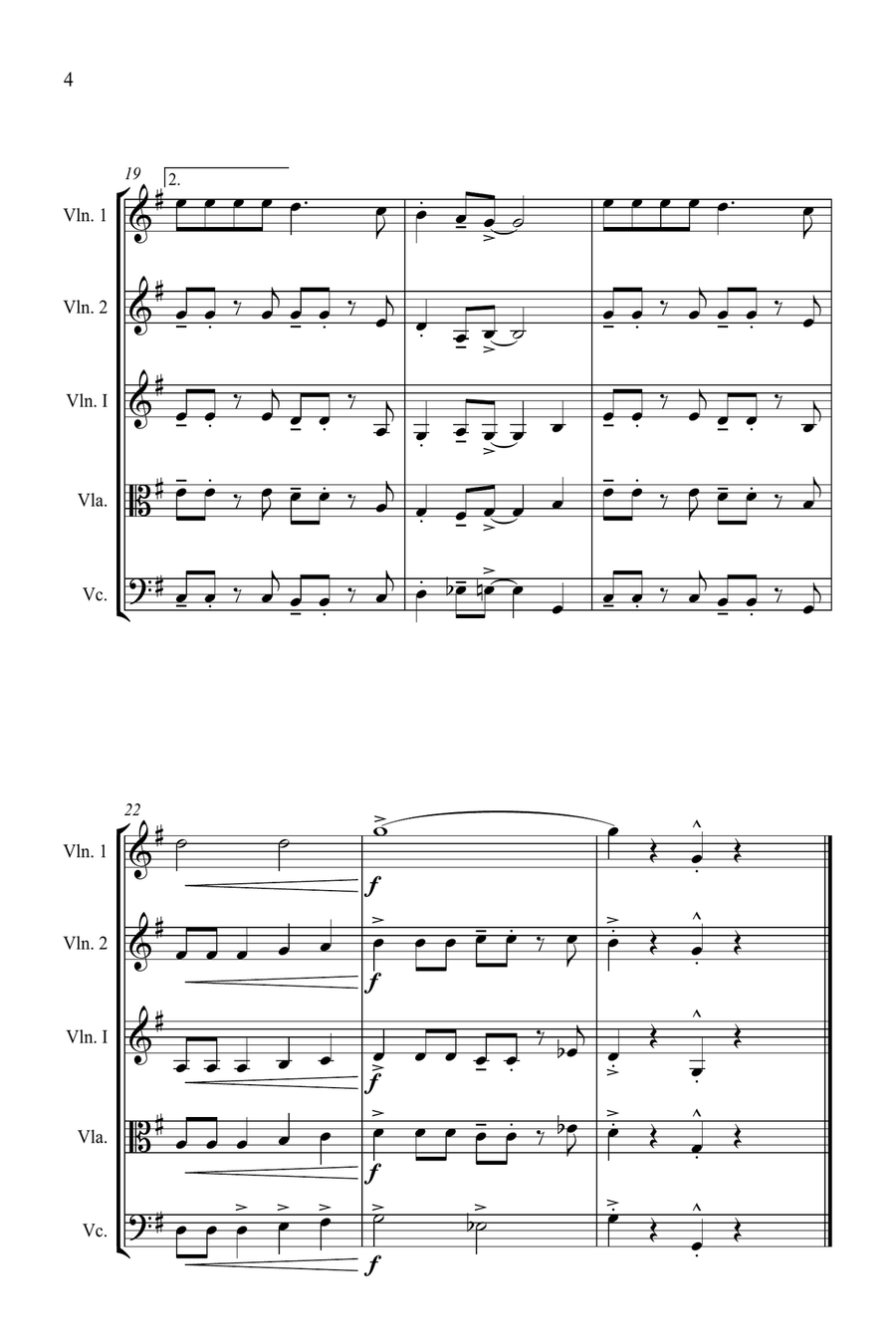 Jazz Carols Collection String Quartet - Set 3: Deck the Halls; Good King Wenceslas; Joy to the World String Quartet scores gallery preview page 5