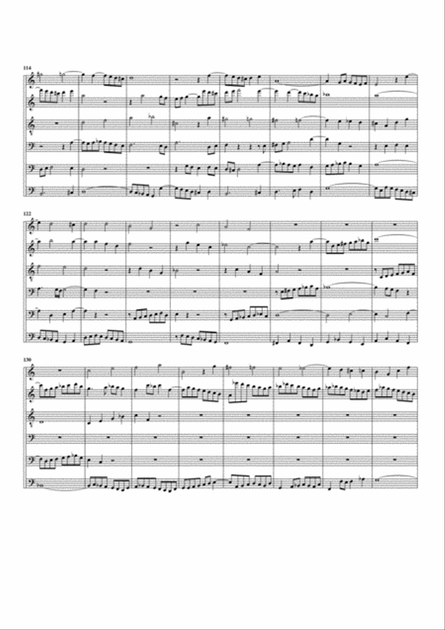 Ricercar a6 from Musikalisches Opfer, BWV 1079 (arrangement for 6 recorders) Large Ensemble scores gallery preview page 5