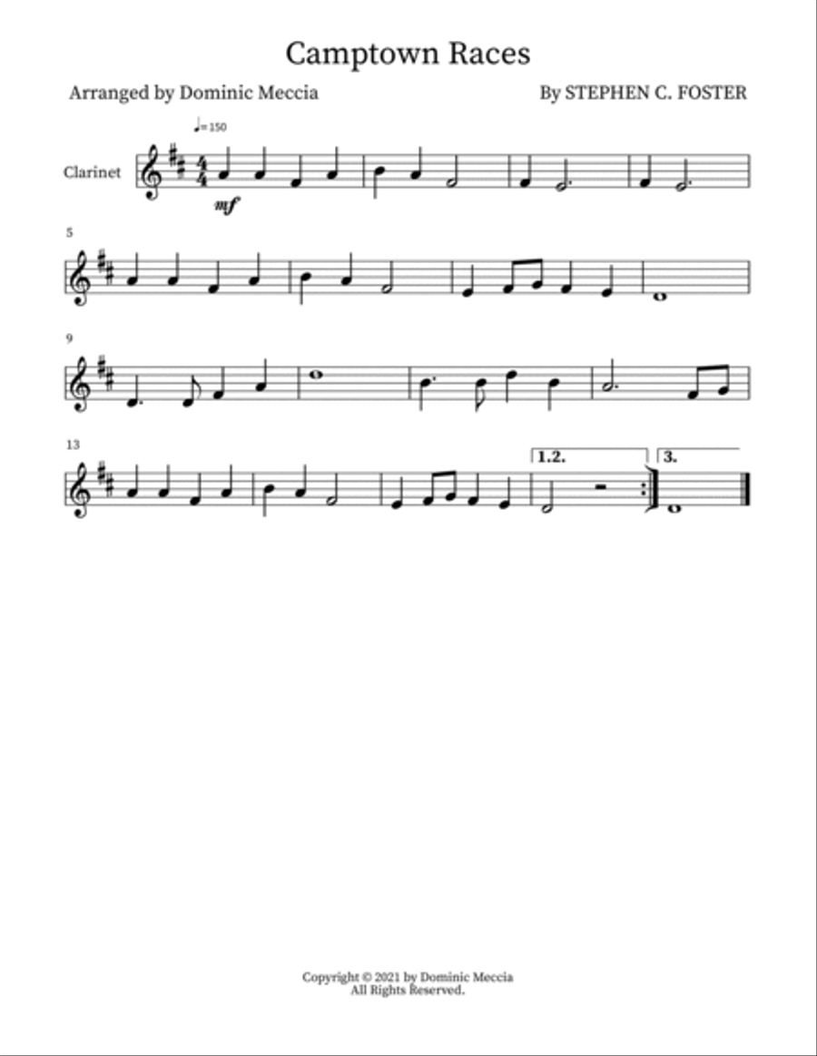 Camptown Races Woodwind Duet scores gallery preview page 2