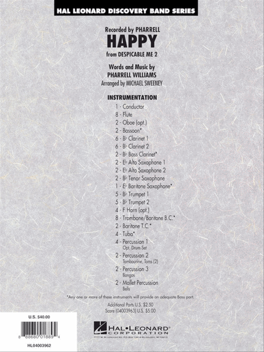 Happy (from “Despicable Me 2”) Concert Band scores gallery preview page 5