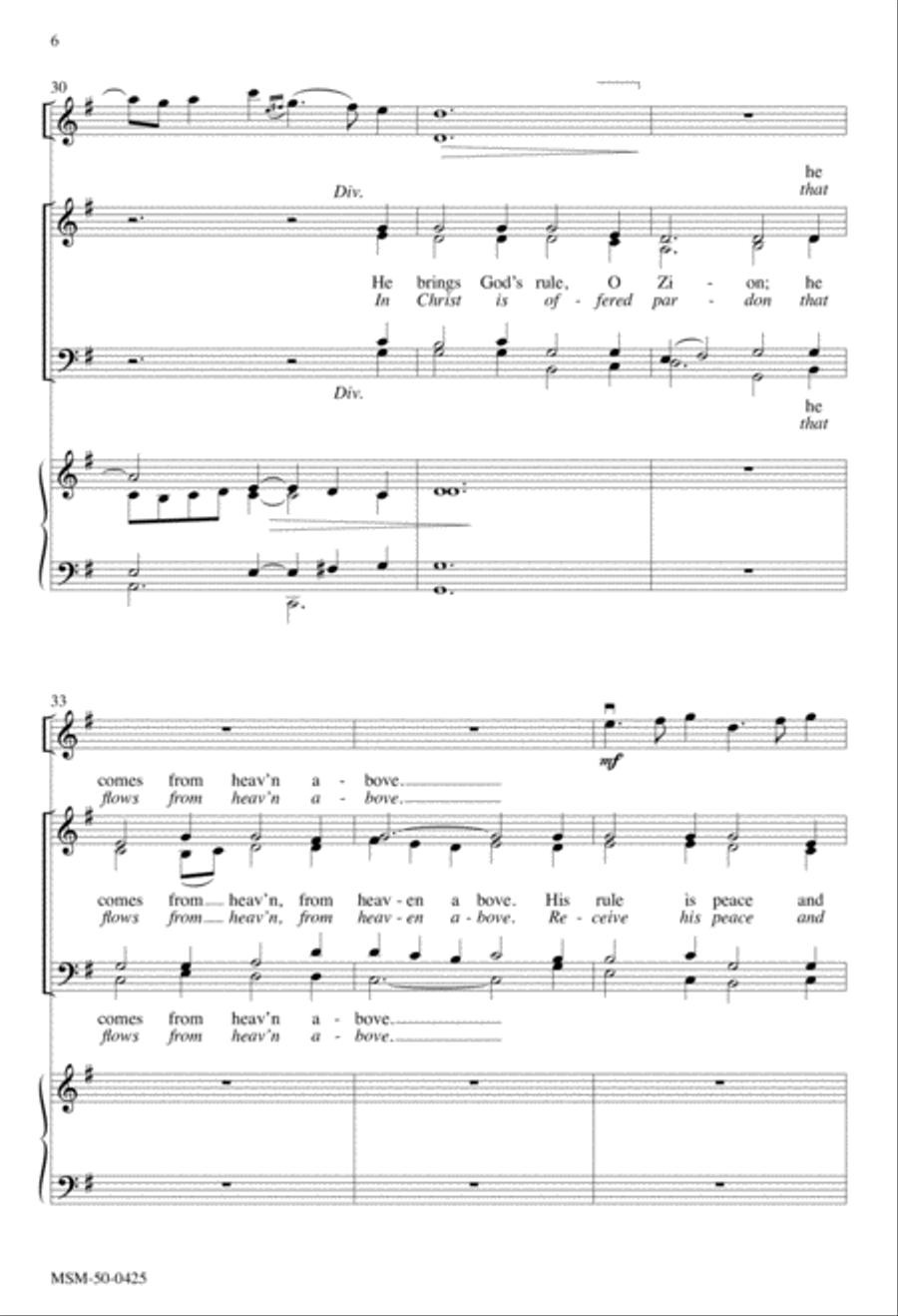 Prepare the Way, O Zion Rejoice, Rejoice, O Christian 4-Part scores gallery preview page 5