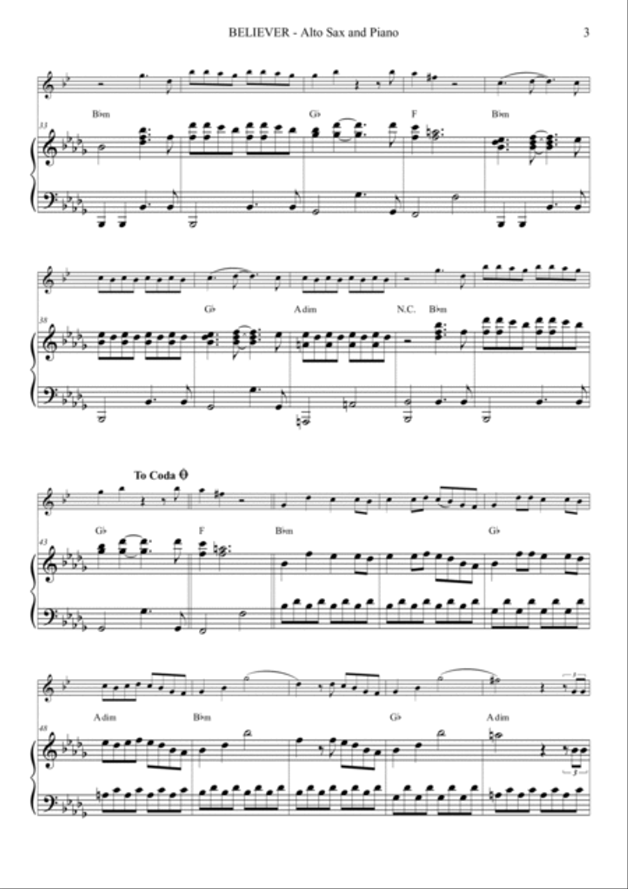 Believer Small Ensemble scores gallery preview page 4