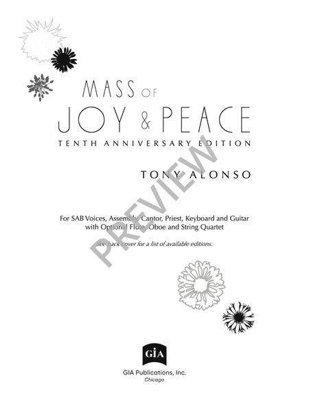 Mass of Joy and Peace, Tenth Anniversary edition - Guitar edition