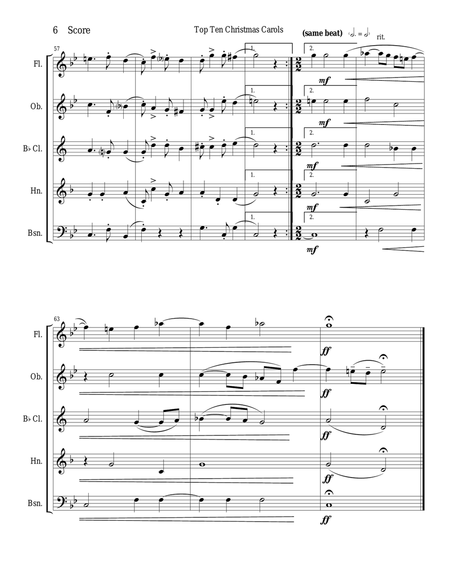 O Magnum Mysterium by Gabrieli for Woodwind Quintet Woodwind Quintet scores gallery preview page 6