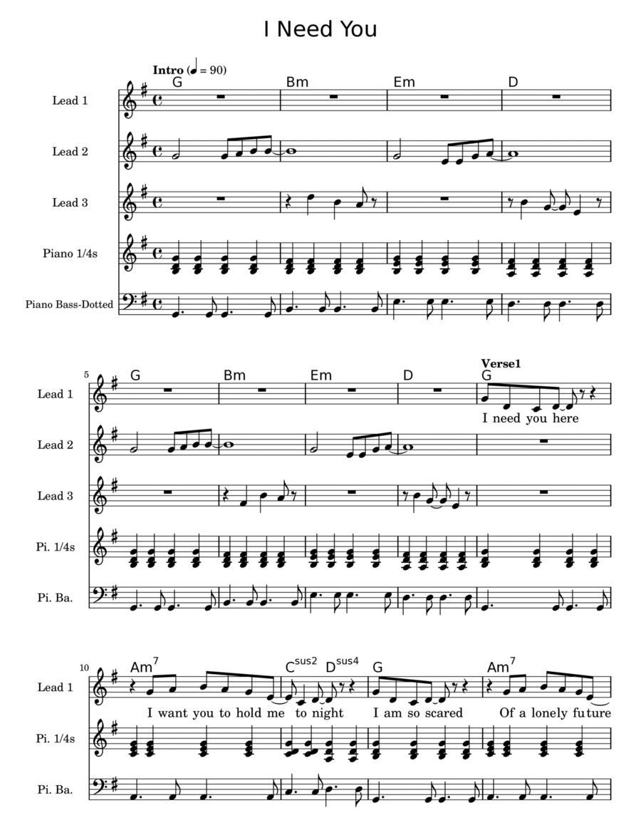 I Need You Voice scores gallery preview page 1