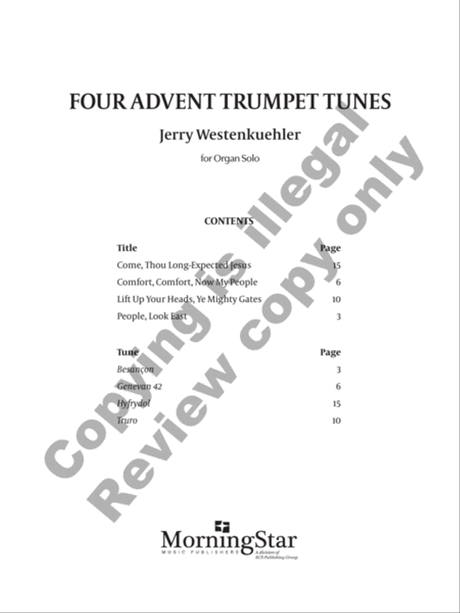 Four Advent Trumpet Tunes Organ Solo scores gallery preview page 2
