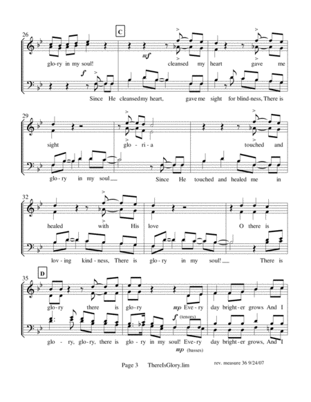 There Is Glory In My Soul (SATB) image number null