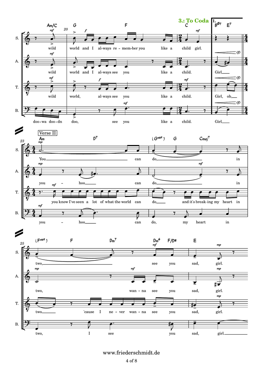 Wild World 4-Part scores gallery preview page 4