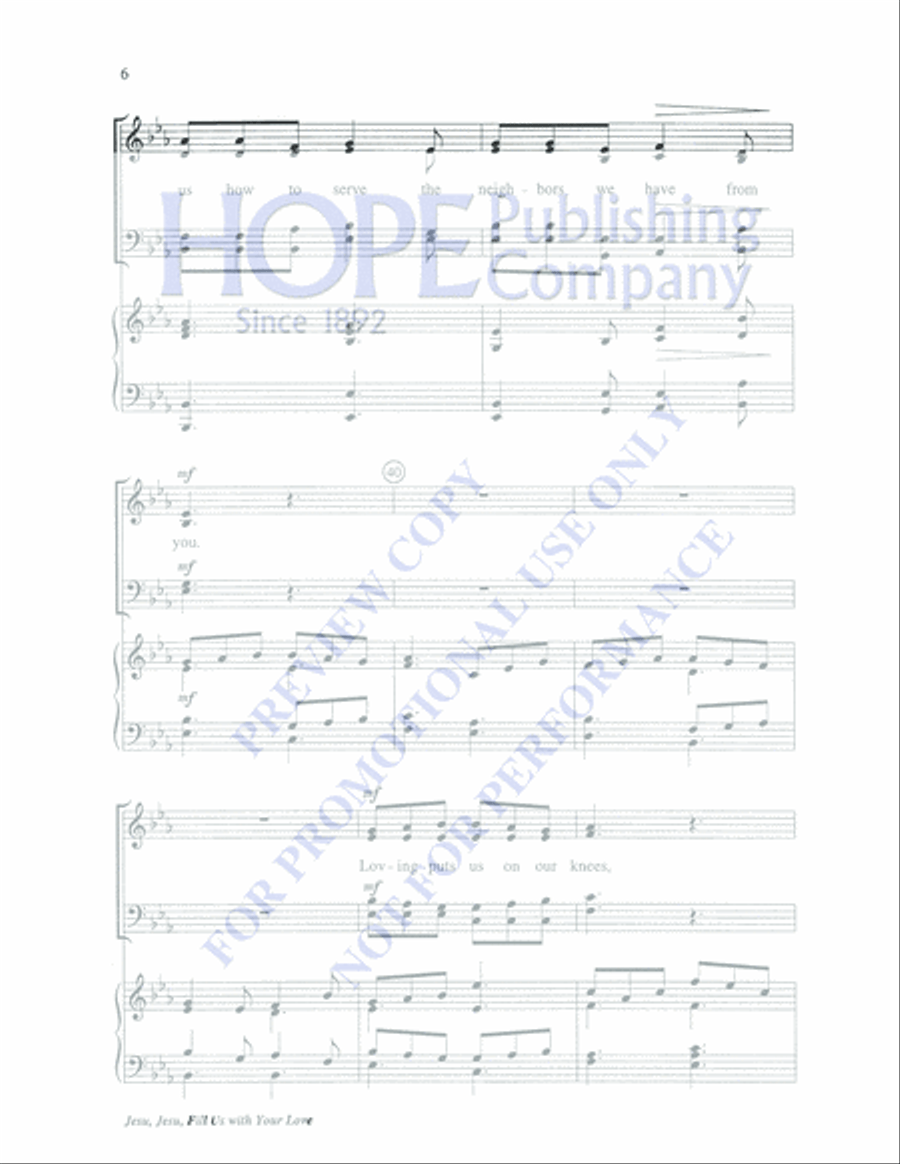 Jesu, Jesu, Fill Us With Your Love 4-Part scores gallery preview page 6