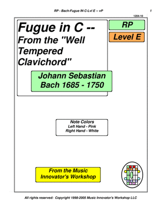 Bach - Fugue in C - Level E - (Key Map Tablature)