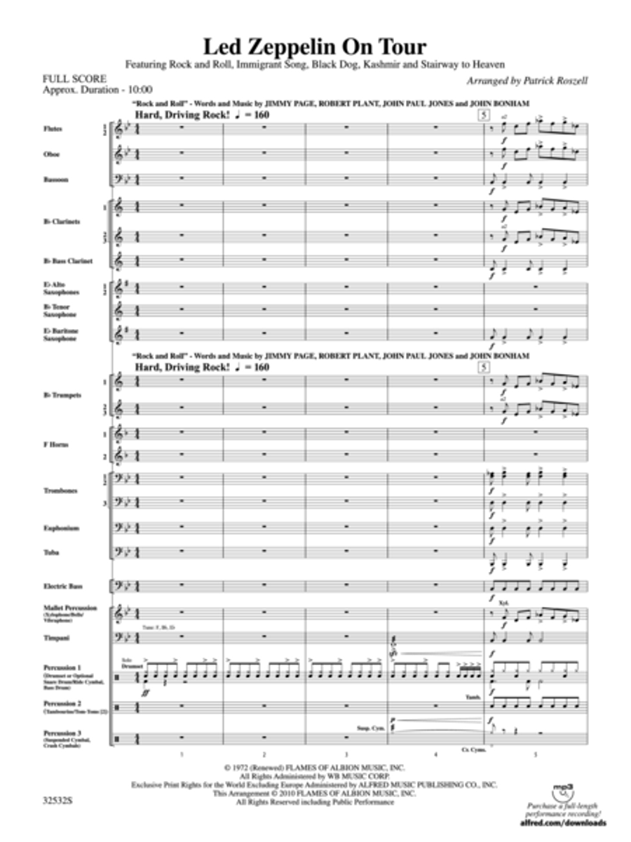 Led Zeppelin on Tour Led Zeppelin on Tour Concert Band scores gallery preview page 2