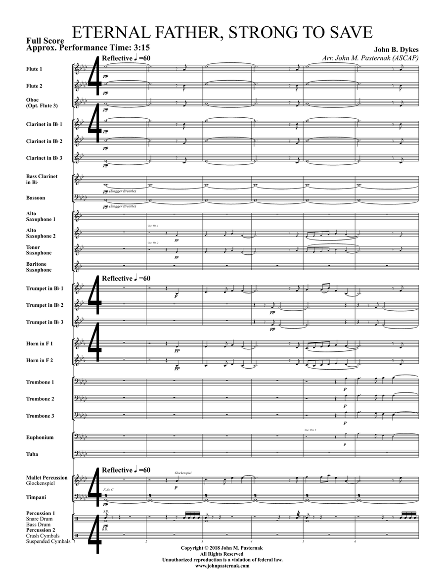 Eternal Father, Strong to Save Concert Band scores gallery preview page 2