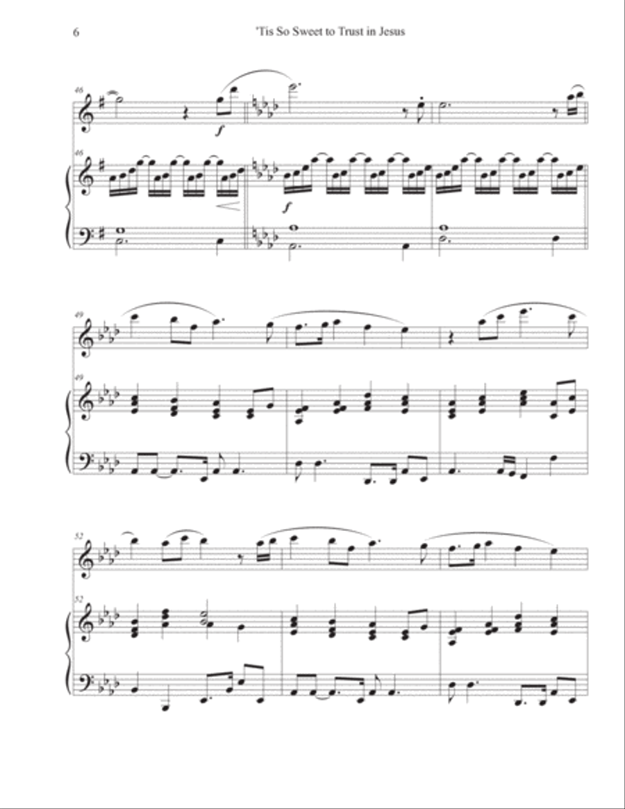 'Tis So Sweet to Trust in Jesus (Flute-Piano) Flute Solo scores gallery preview page 6