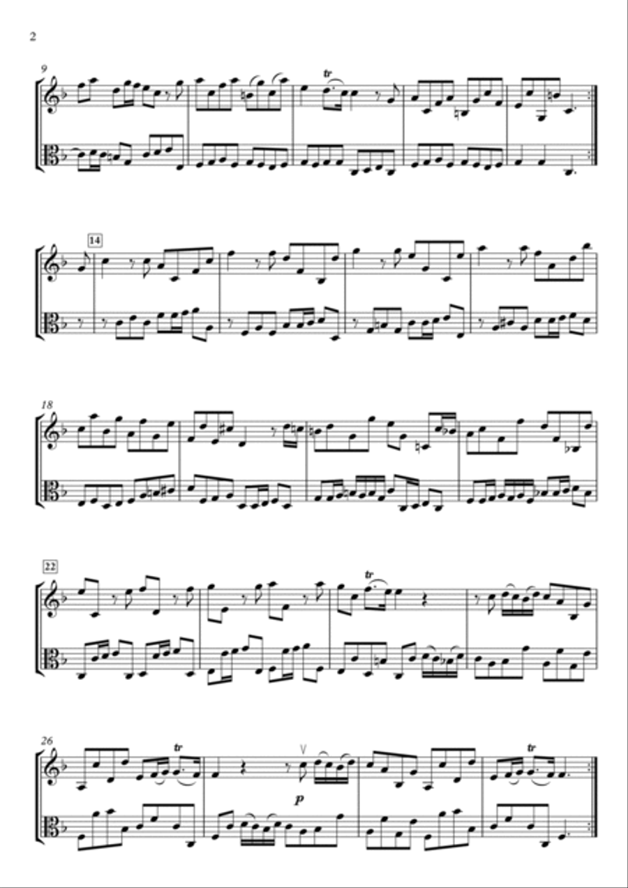 Sonata X, Op.5-10 for Violin & Viola Viola scores gallery preview page 2
