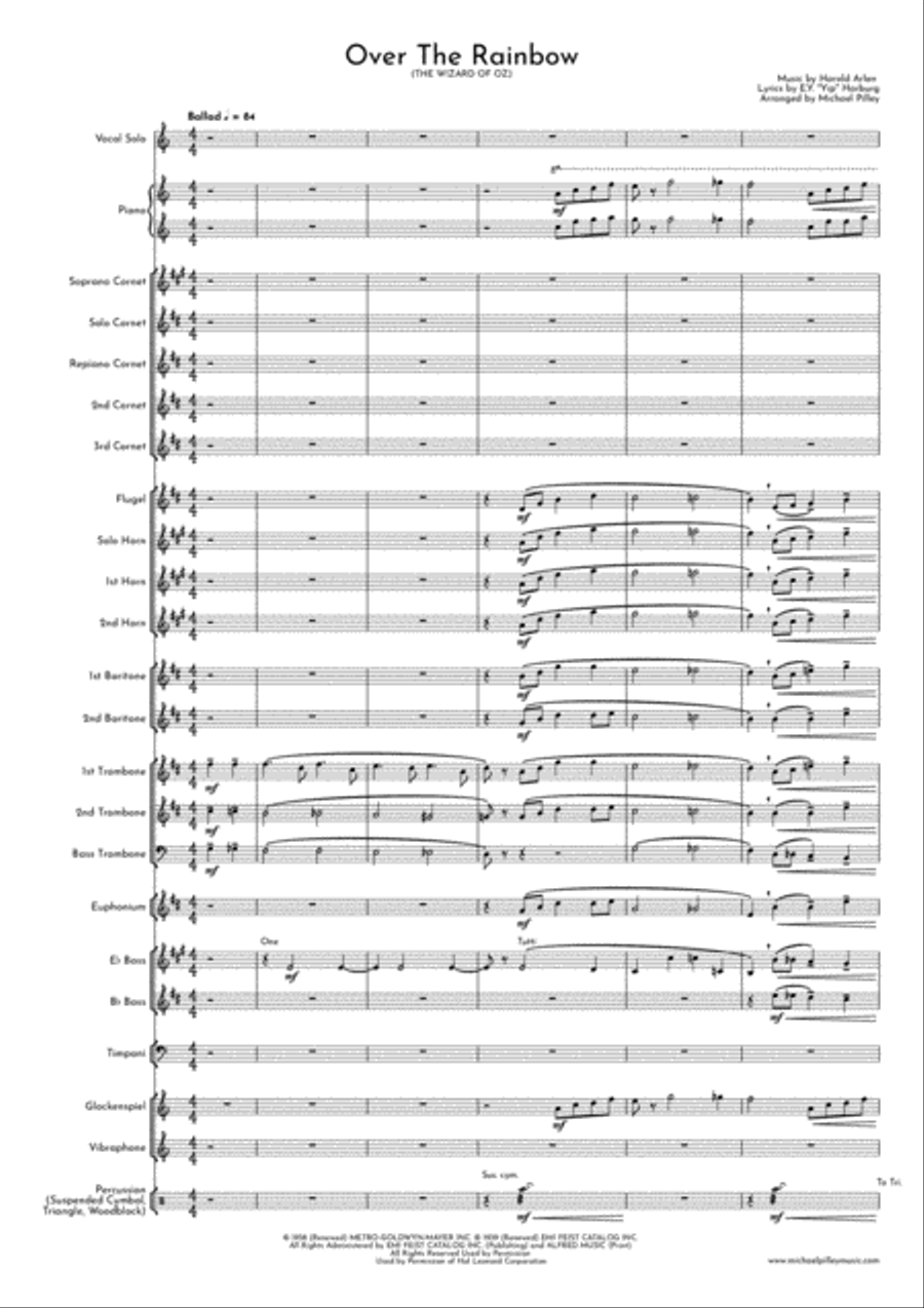 Over The Rainbow (from The Wizard Of Oz) Brass Band scores gallery preview page 2