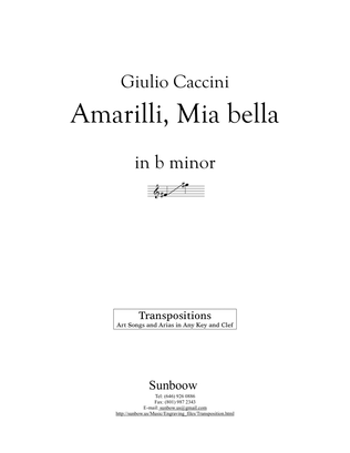 Caccini: Amarilli, mia bella (transposed to b minor)