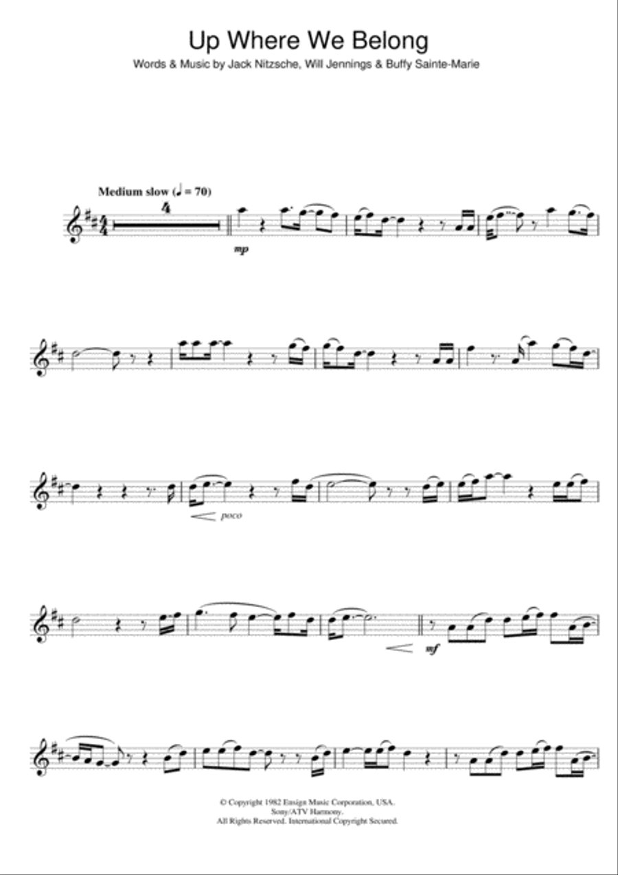 Up Where We Belong (from An Officer And A Gentleman) Clarinet Solo scores gallery preview page 1