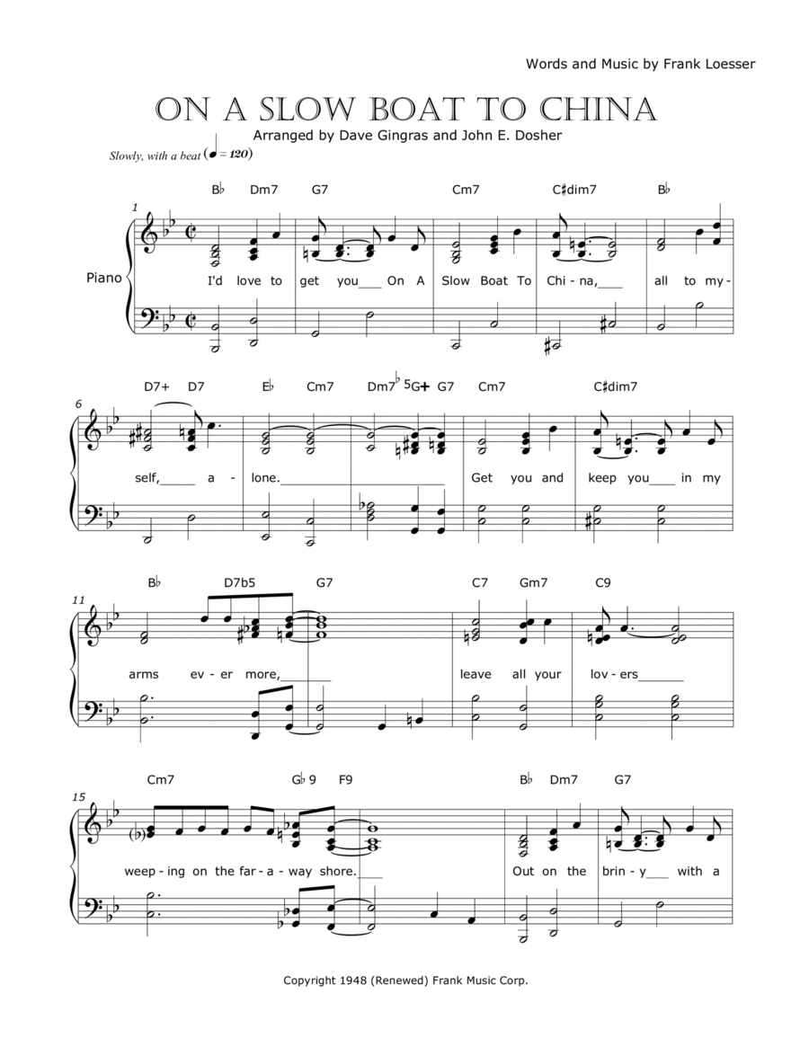 On A Slow Boat To China Voice scores gallery preview page 1