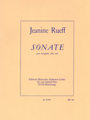 Book cover for Sonata (alto Saxophone)