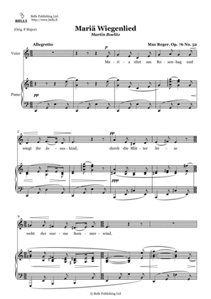 Maria Wiegenlied, Op. 76 No. 52 (C Major)
