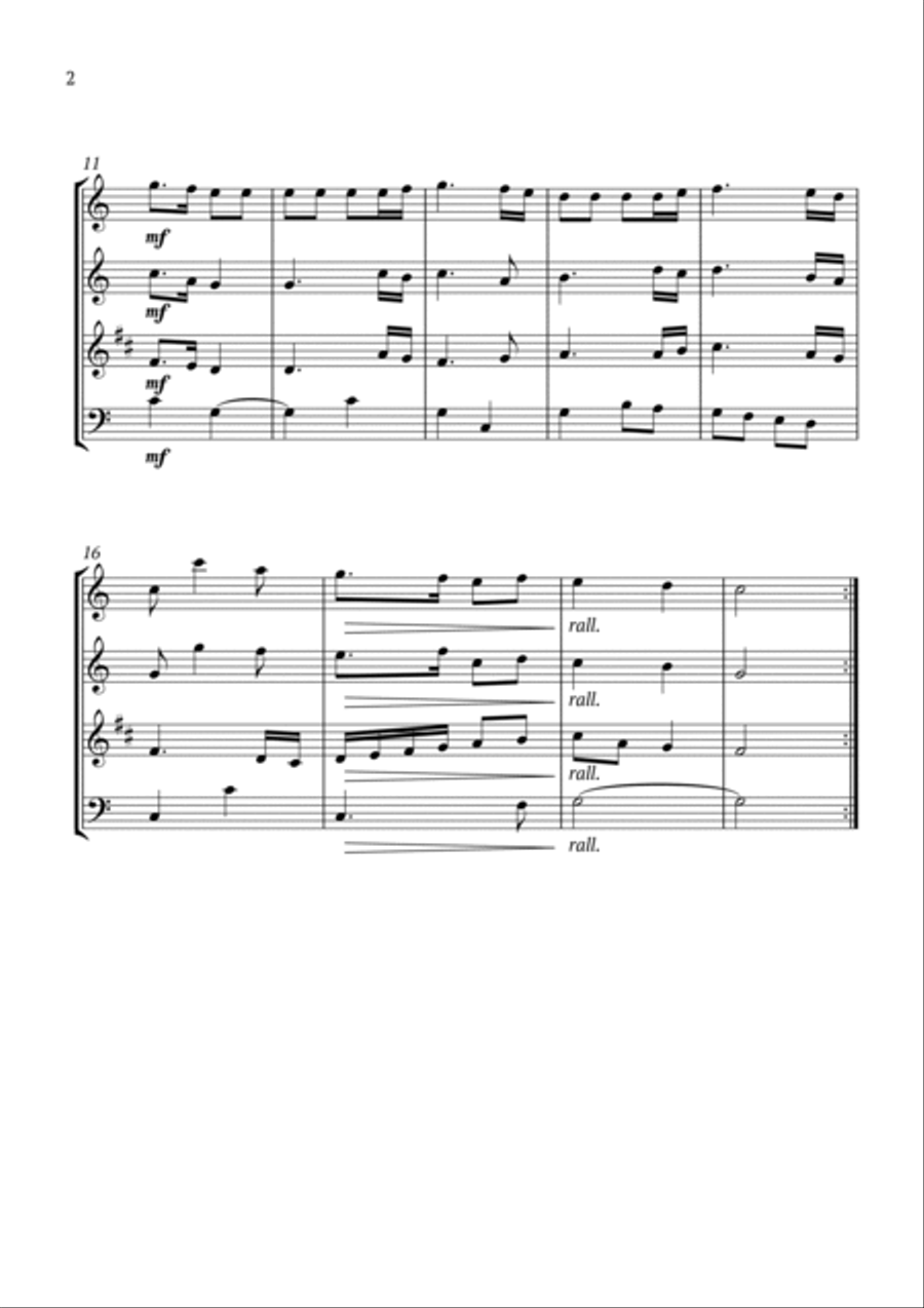 Joy to the World Woodwind Quartet scores gallery preview page 2