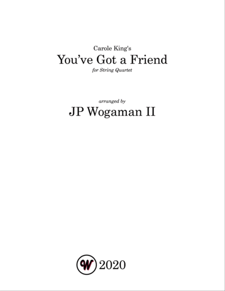 You've Got A Friend String Quartet scores gallery preview page 1