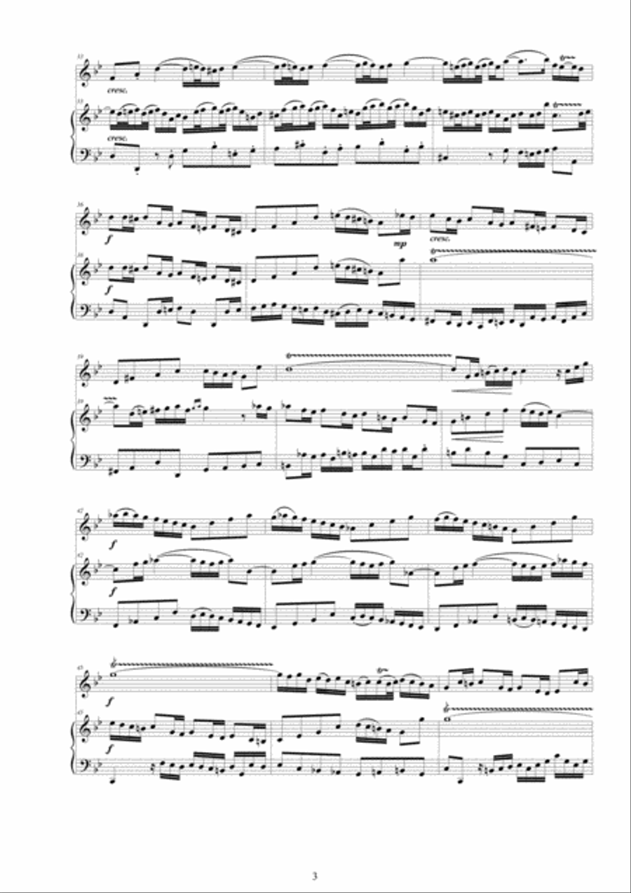 Bach - Flute Sonata No.3 in G minor BWV 1029 for Flute and Harpsichord (or Piano) Flute Solo scores gallery preview page 3