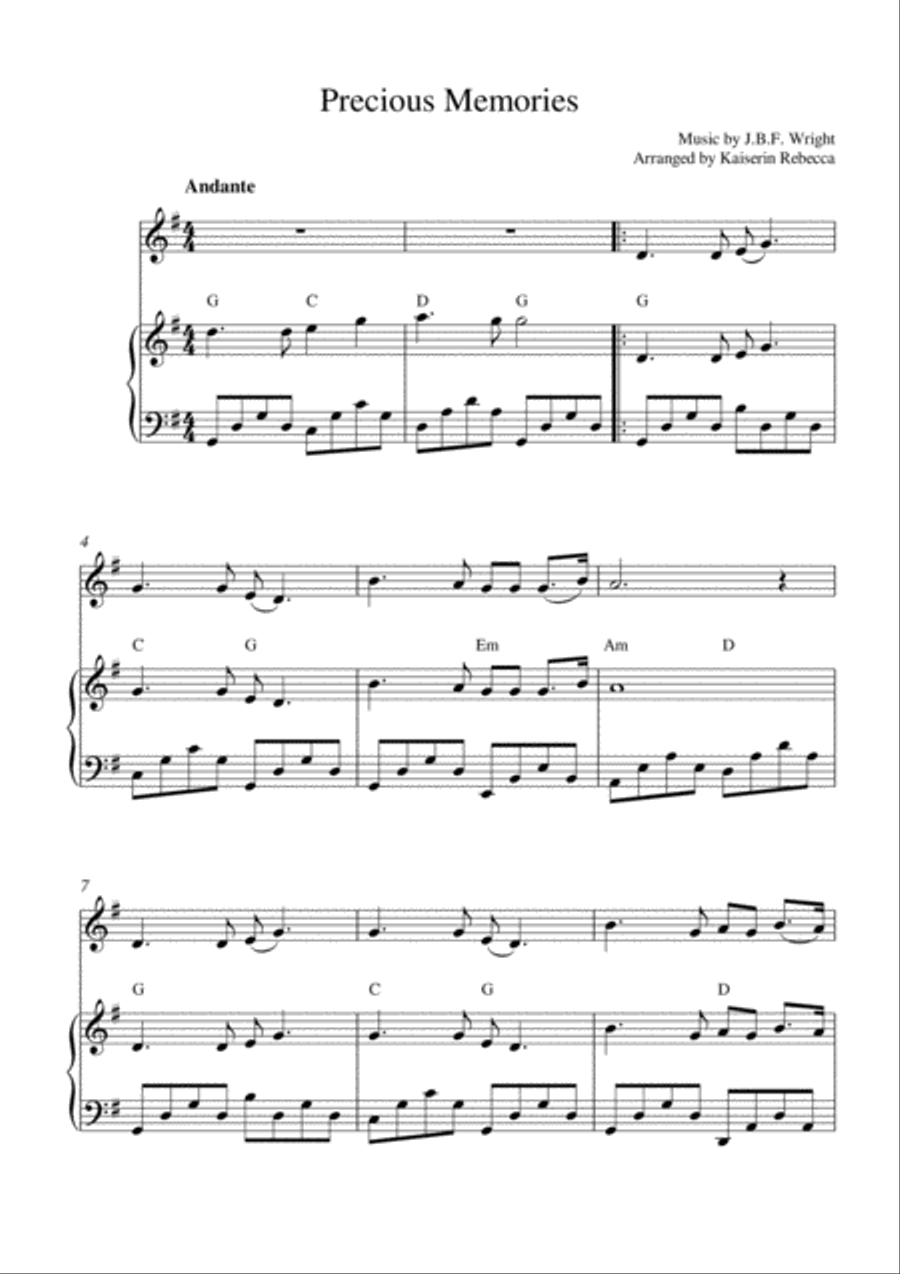 Precious Memories Violin Solo scores gallery preview page 1