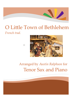 O Little Town Of Bethlehem for tenor sax solo - with FREE BACKING TRACK and piano play along